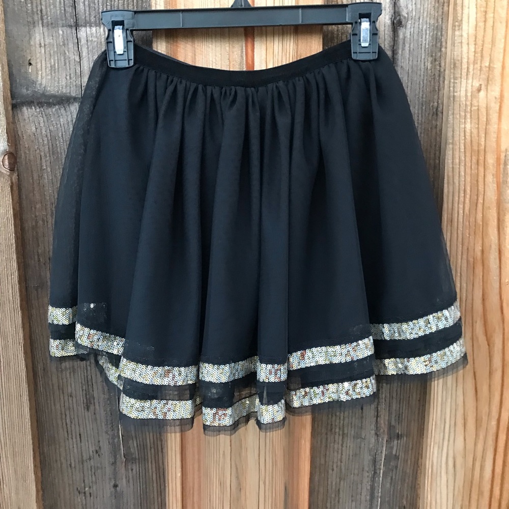 Girls Cherokee black skirt with gold sequins - Picture 1 of 5